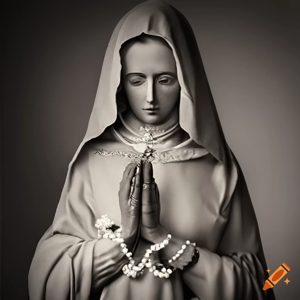 Catholic saint praying the rosary