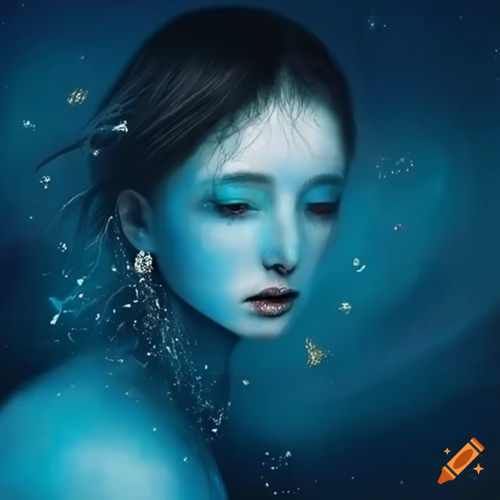 Captivating image of a young woman with a blue whale
