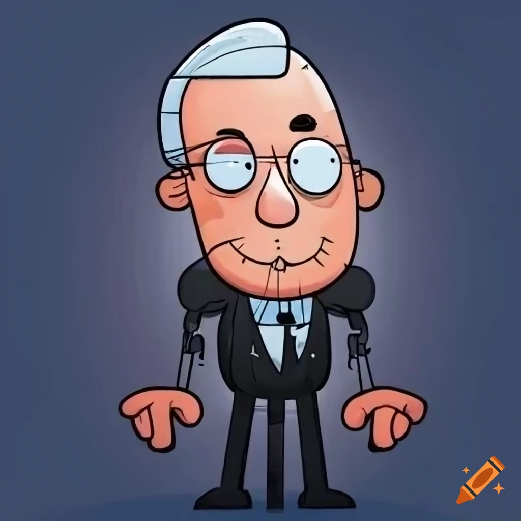 Colorful cartoon illustration of Henry Ford on Craiyon