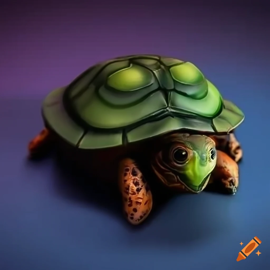 Green Mechanical Keyboard Switch and cute realistic turtle head