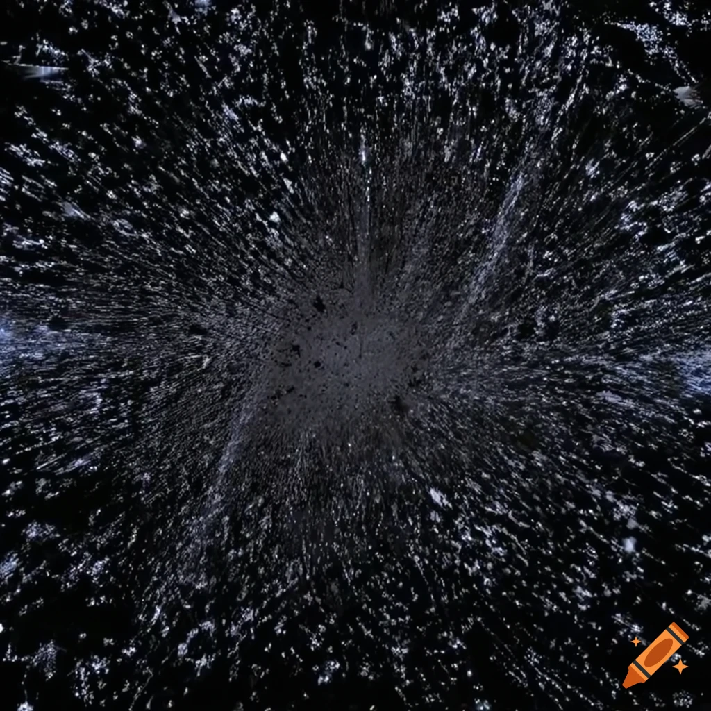 Abstract space art with noise dots resembling stars in high exposure black and white