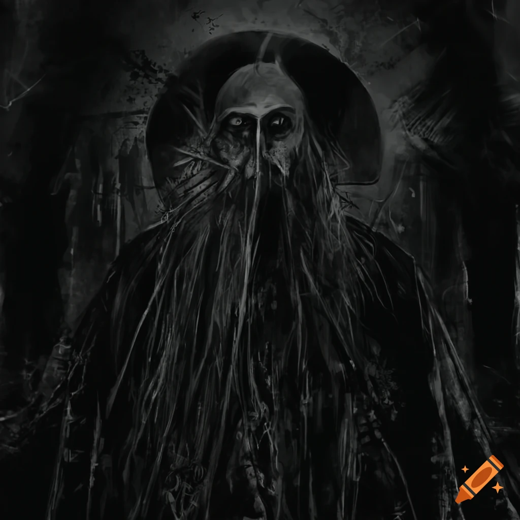 Grainy black metal album cover