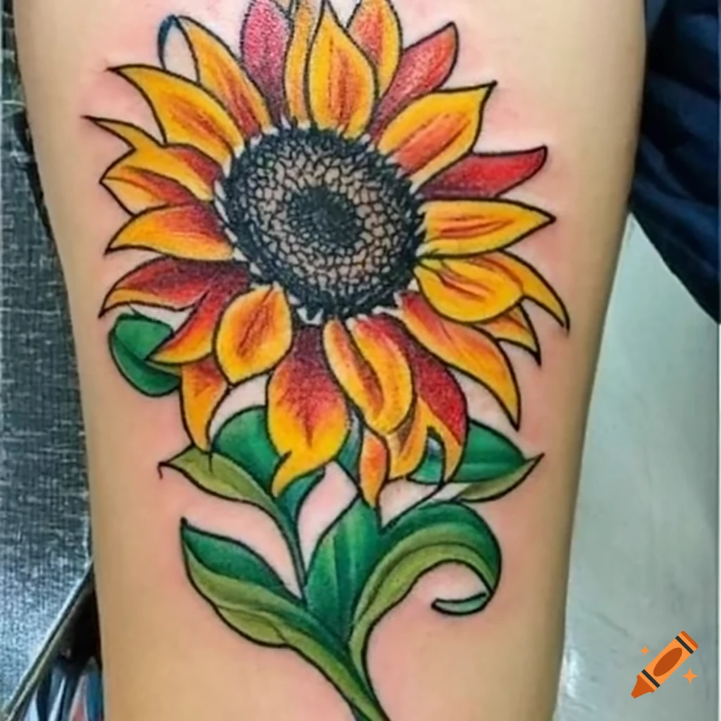 Sunflower tattoo by AntoniettaArnoneArts on DeviantArt