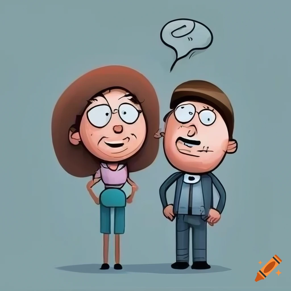 Colorful cartoon illustration of two women and one man having an intellectual conversation