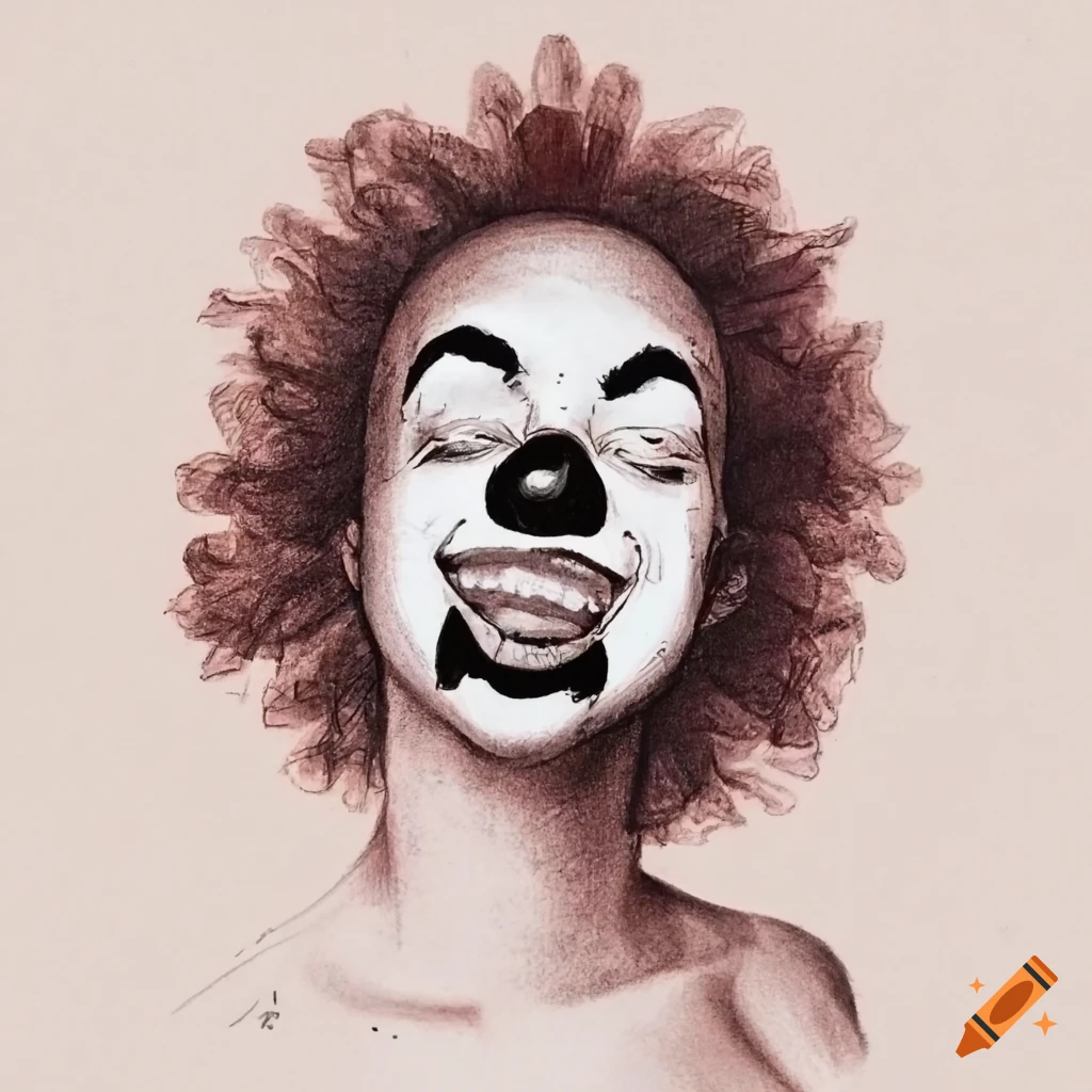 Kanye West portrayed as a juggalo in a detailed pen and ink sketch