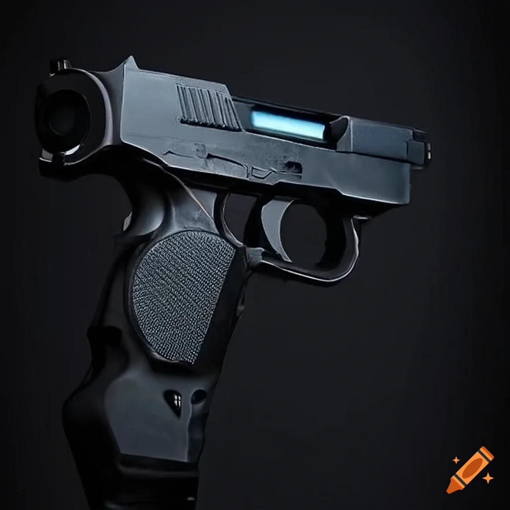 Futuristic cybernetic pistol technology