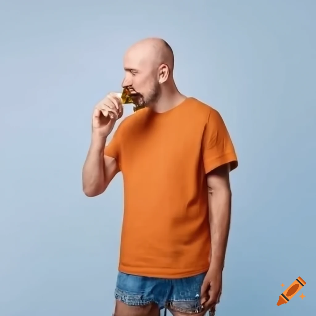 White man enjoying a Corona beer in casual attire