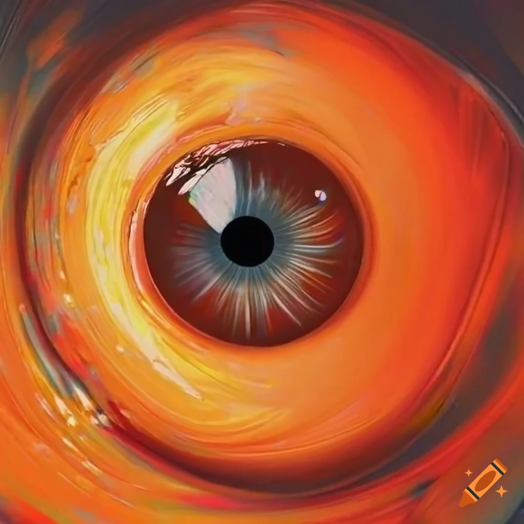 Abstract eye art in warm colors on Craiyon