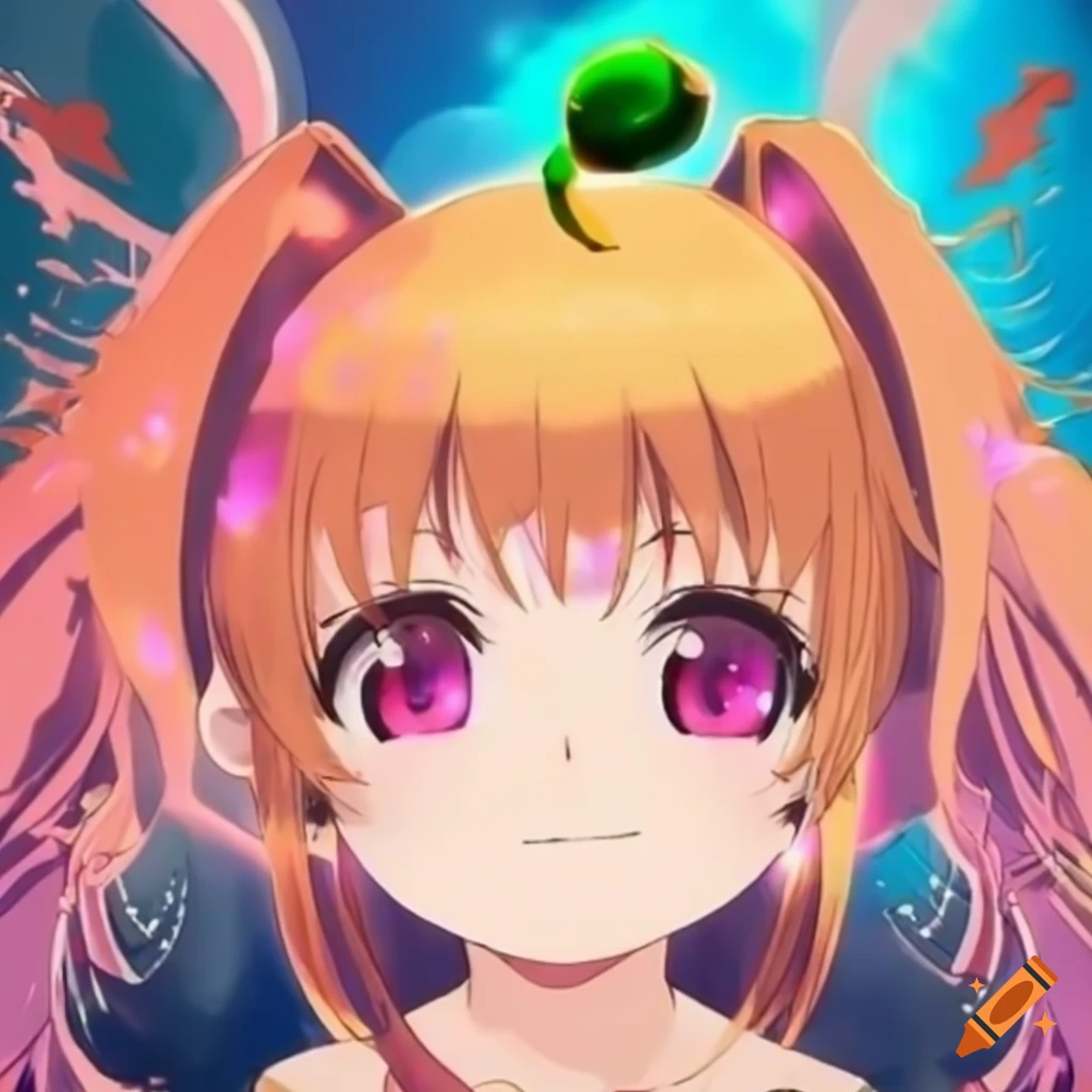 Anime character with unique colors and accessories