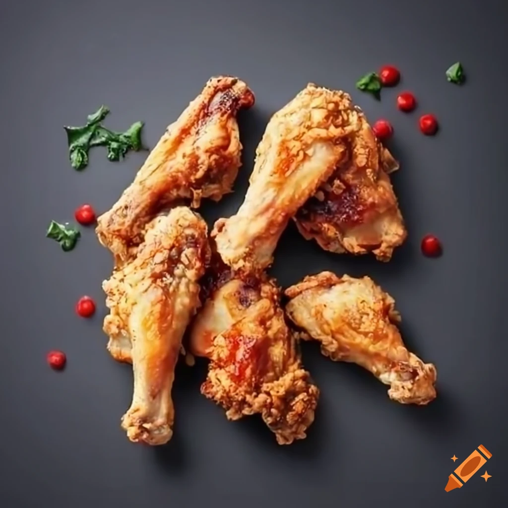 Crispy fried chicken wings side by side with seasoned snowy wings food