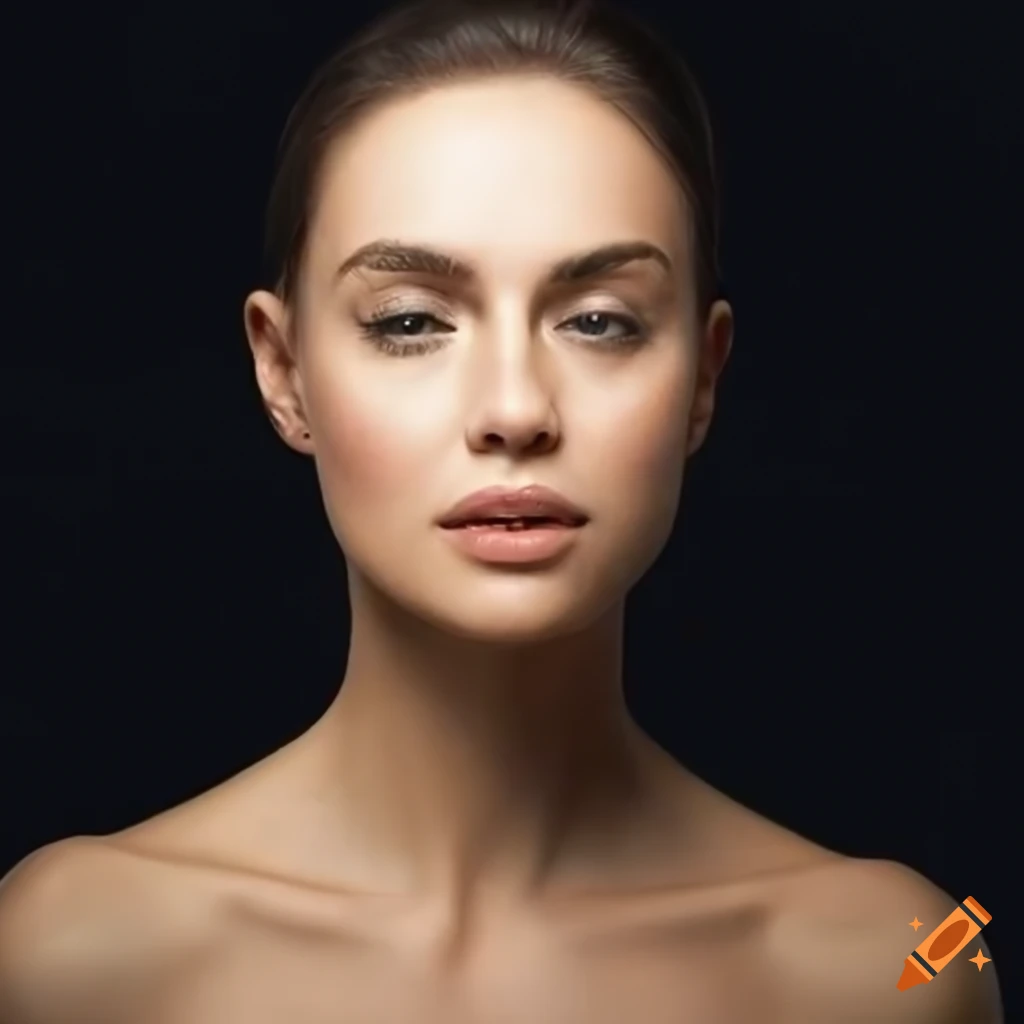 Woman's face for Aesthetic clinic with transparent background