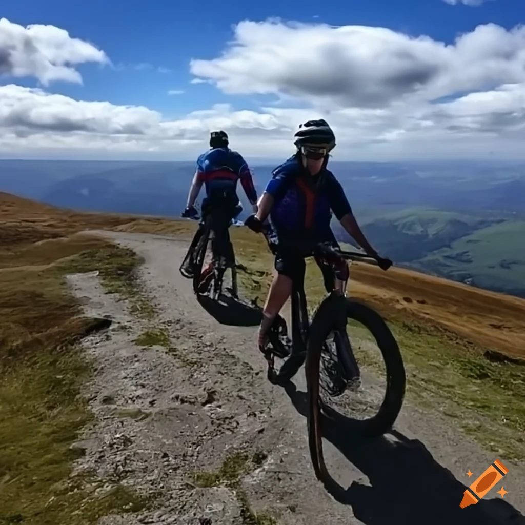 R2-D2 riding a mountain bike down Aonach Mòr