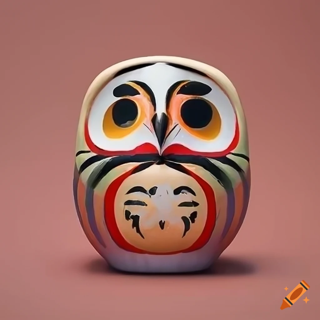 Cursed duolingo owl in japanese ukiyoe style with one eye on Craiyon