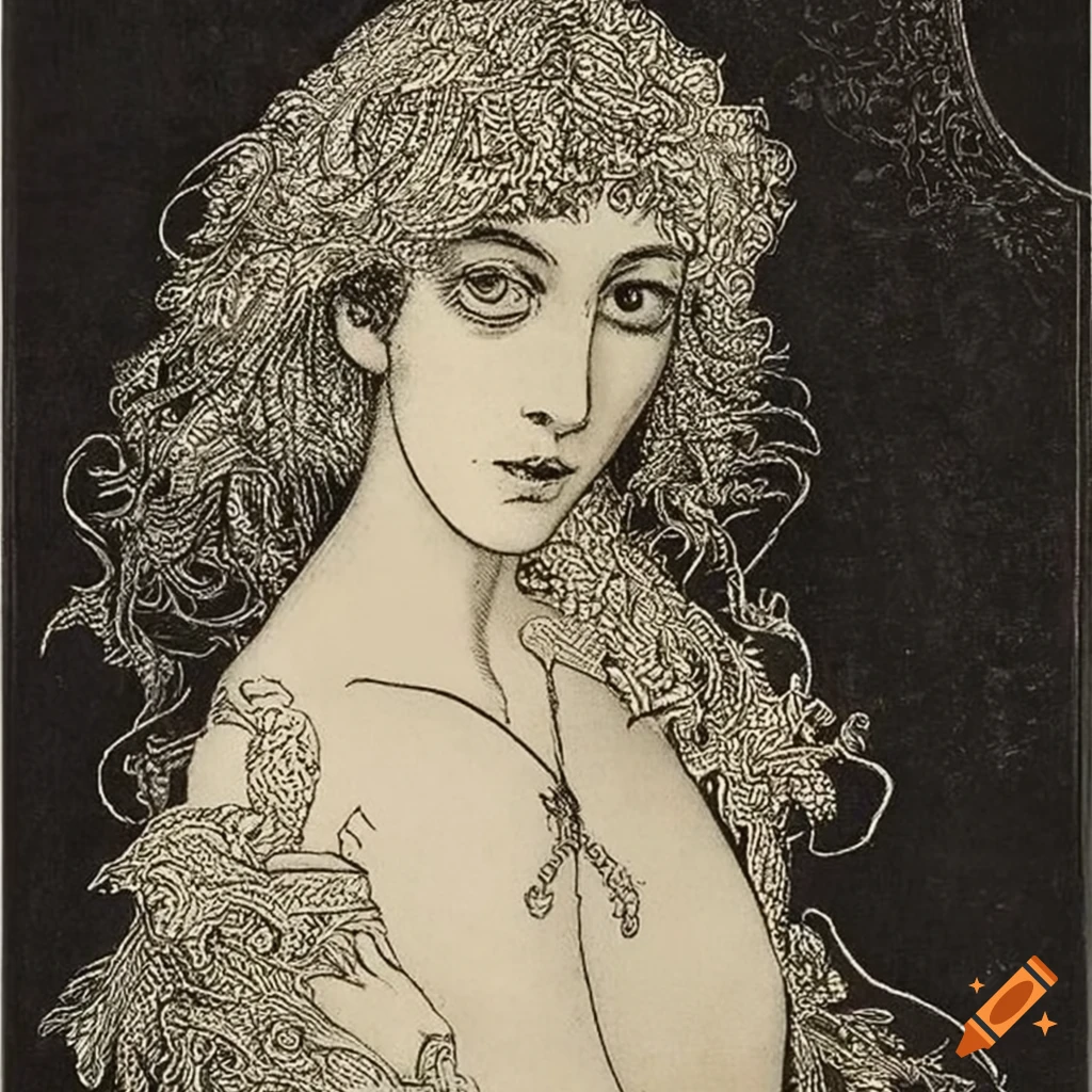 Tarot card symbolizing unrequited love by virgil finlay, aubrey