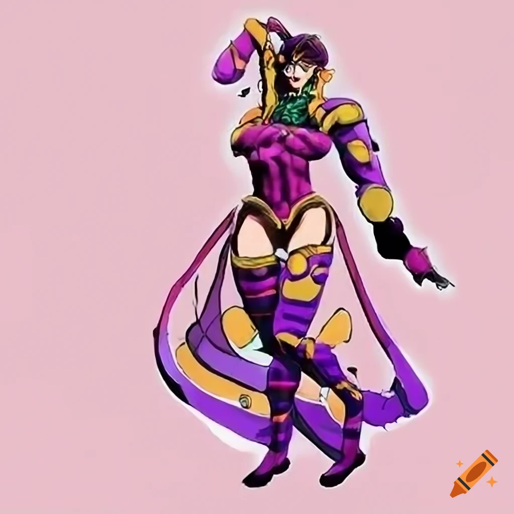 Female stand user with powerful abilities in a JoJo's Bizarre Adventure inspired pose