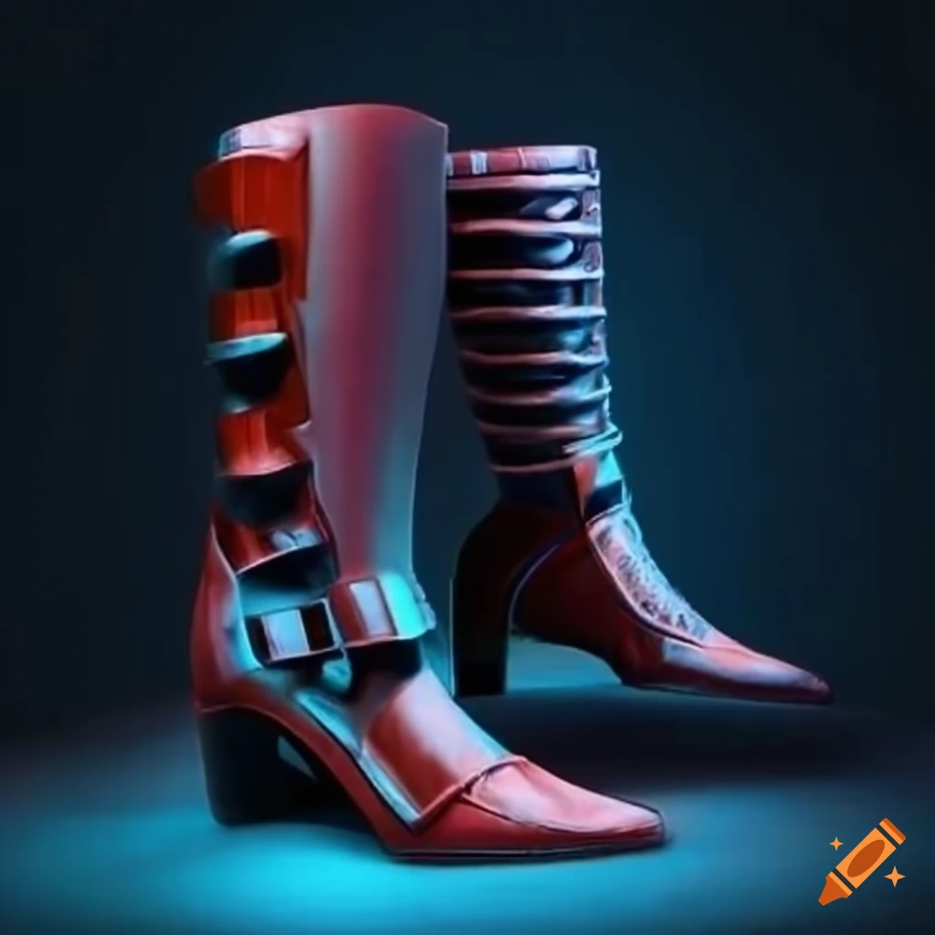Futuristic cybernetic legs and shoes concept