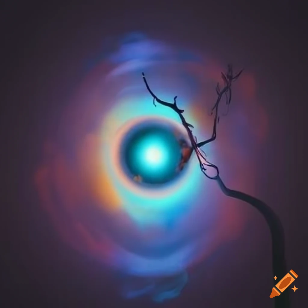 Intense beam of light cutting through darkness