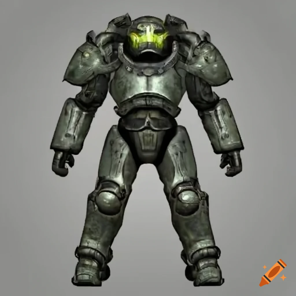 Enclave advanced power armor mark 3 blueprint on Craiyon