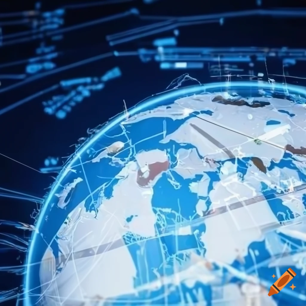 Online marketplace concept with satellite connections for global sales