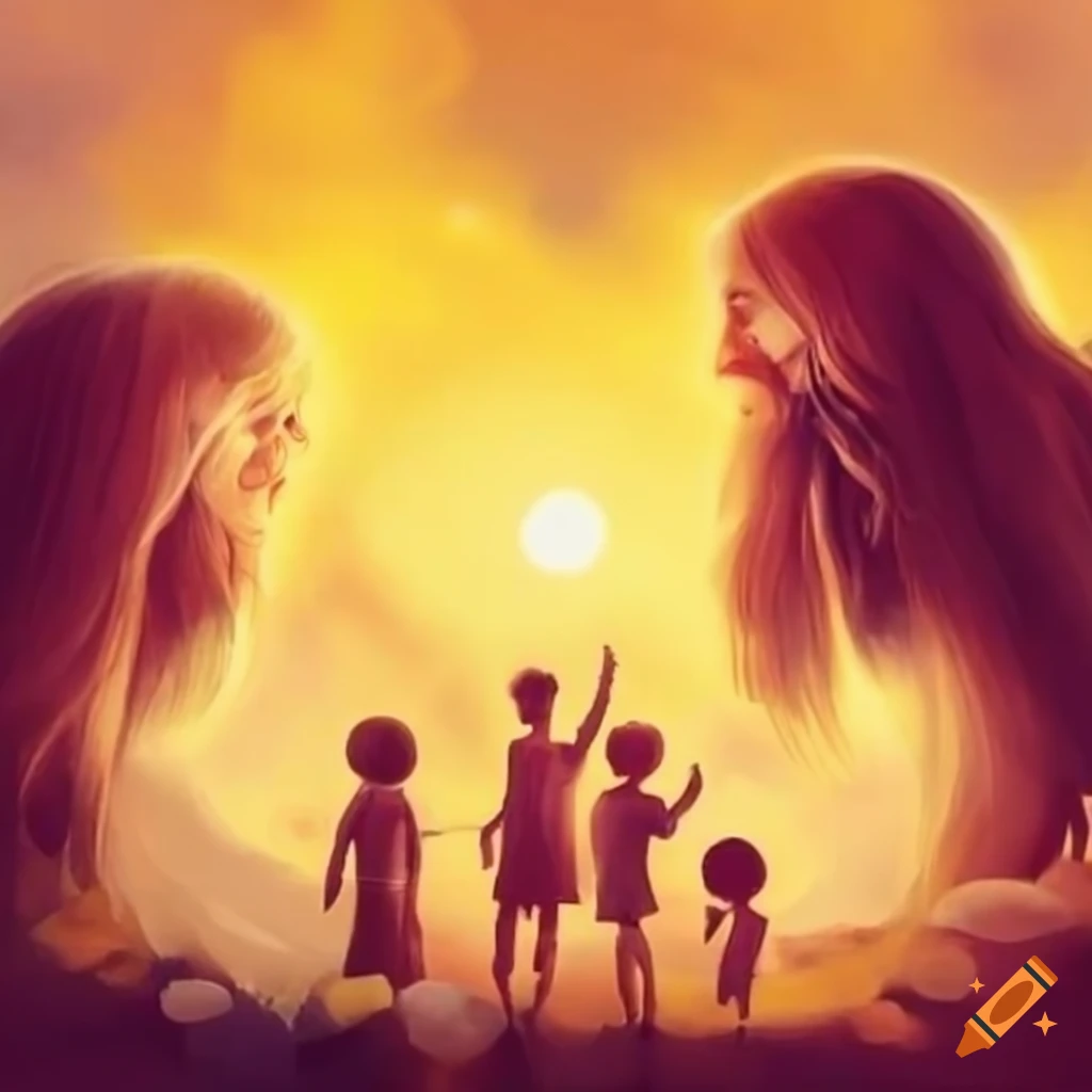 Whole family together with a sense of unity