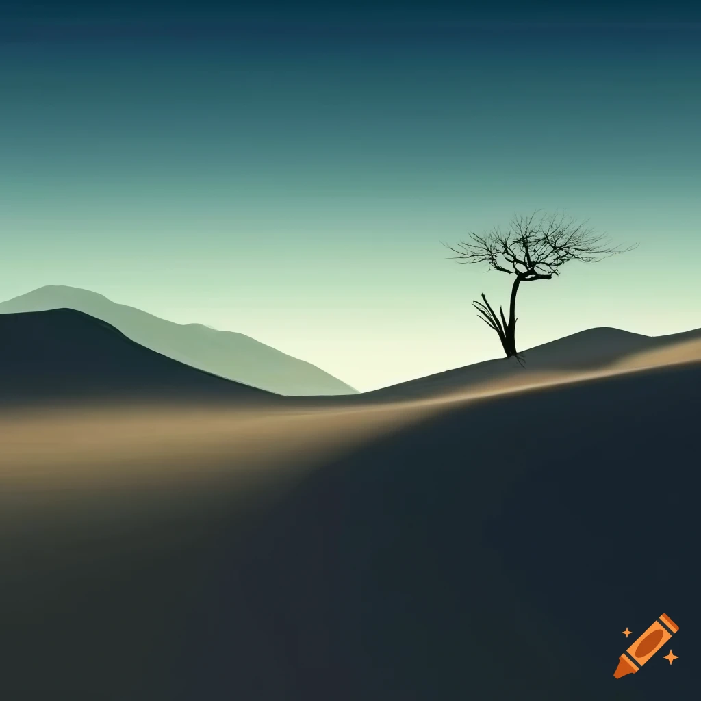 Barren trees in a dry, stark landscape of Limbo