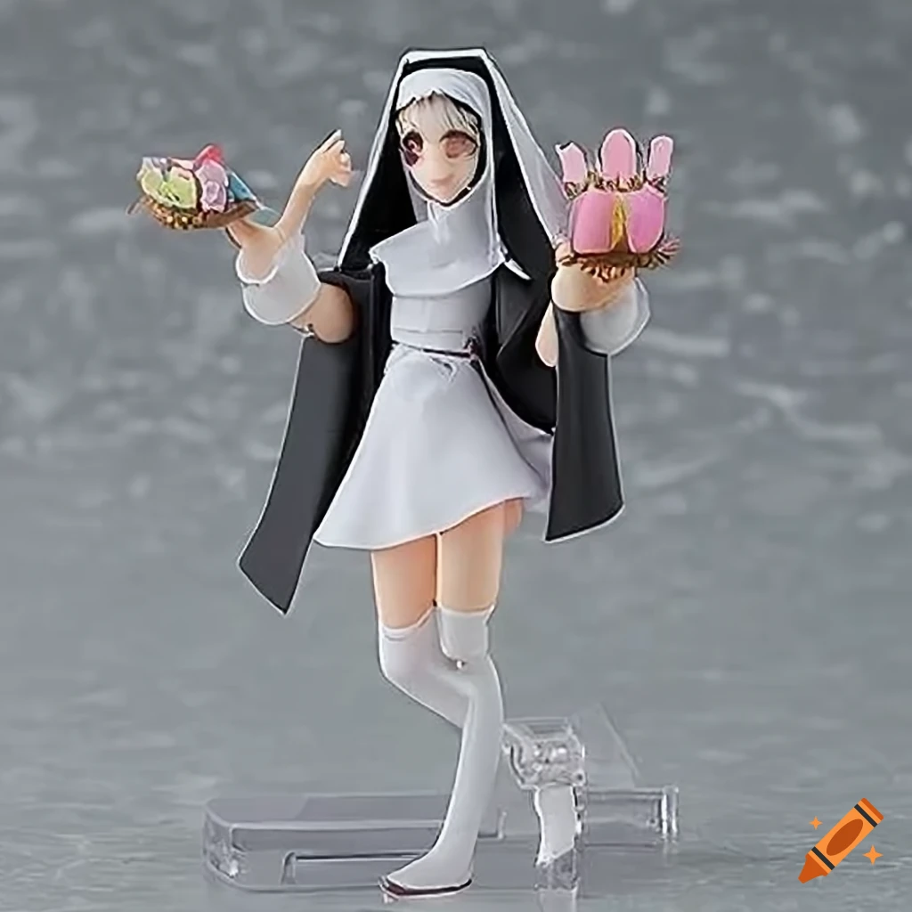 Cute anime girl nun Easter figma