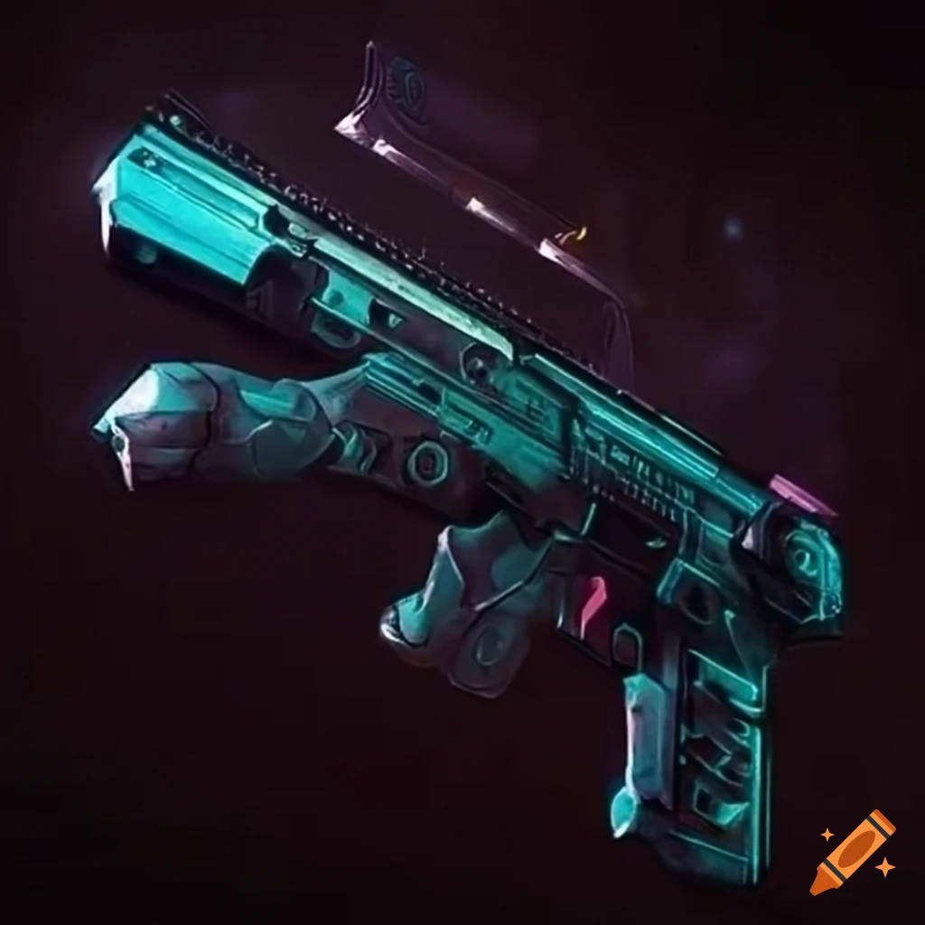Futuristic pistol with cybernetic enhancements technology