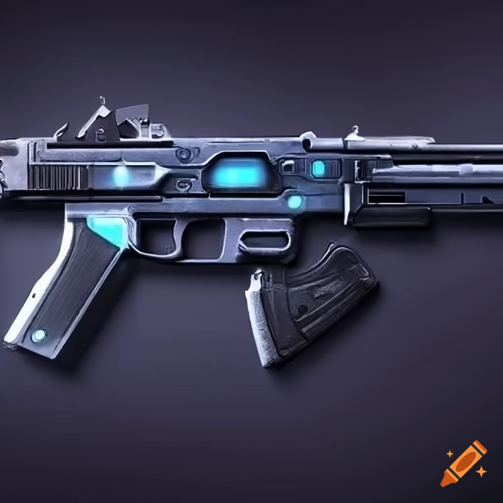 Futuristic cybernetic pistol weapon technology
