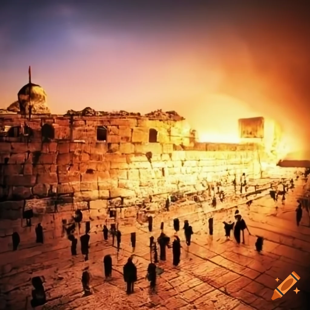 Western wall historical site in jerusalem on Craiyon