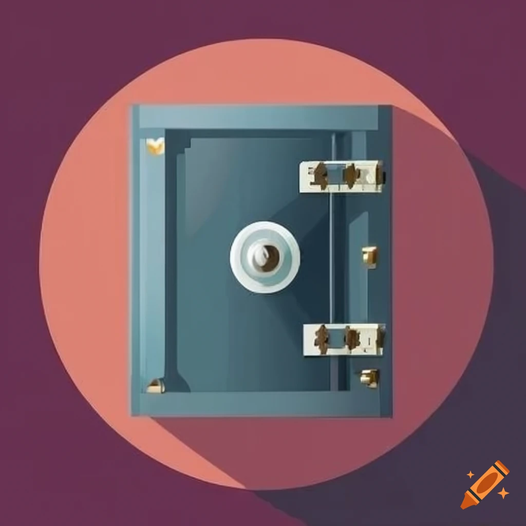 Safe deposit in flat style