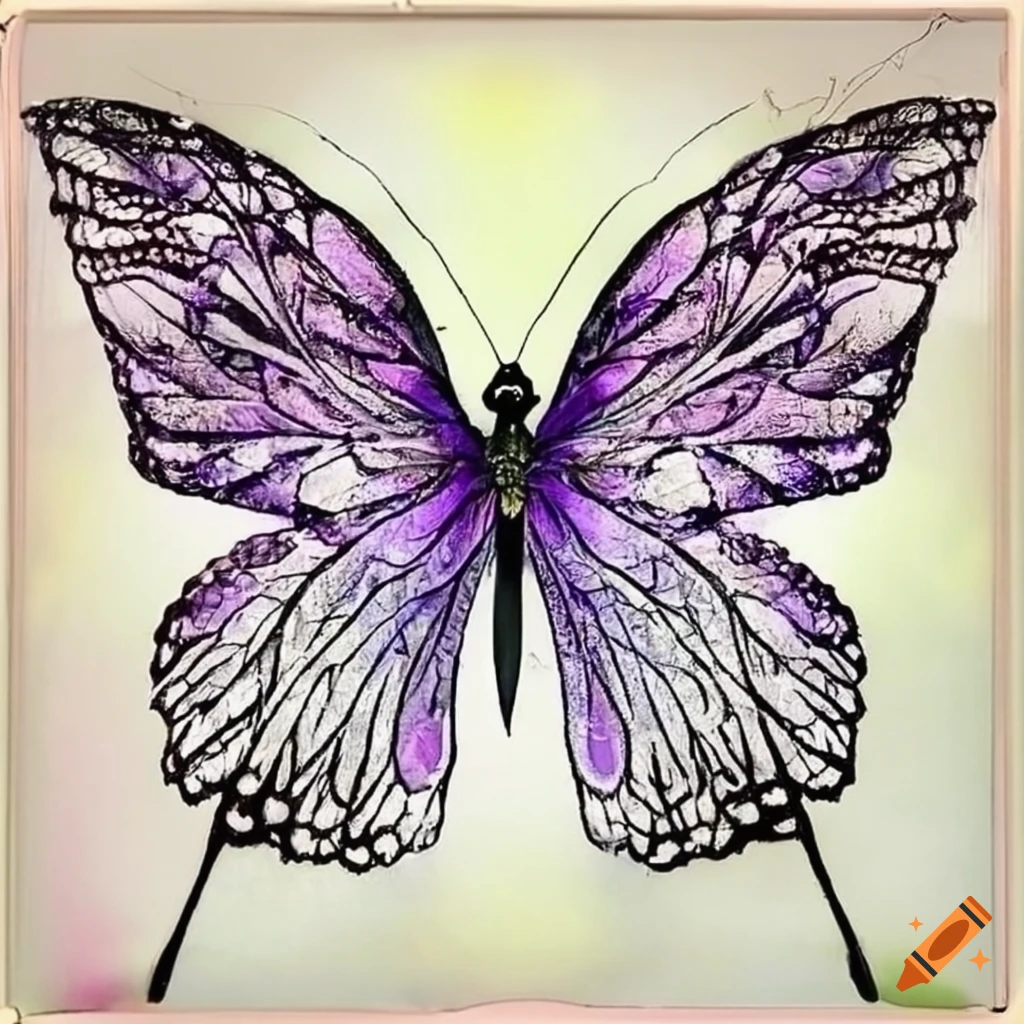 Mystical long-winged white butterfly