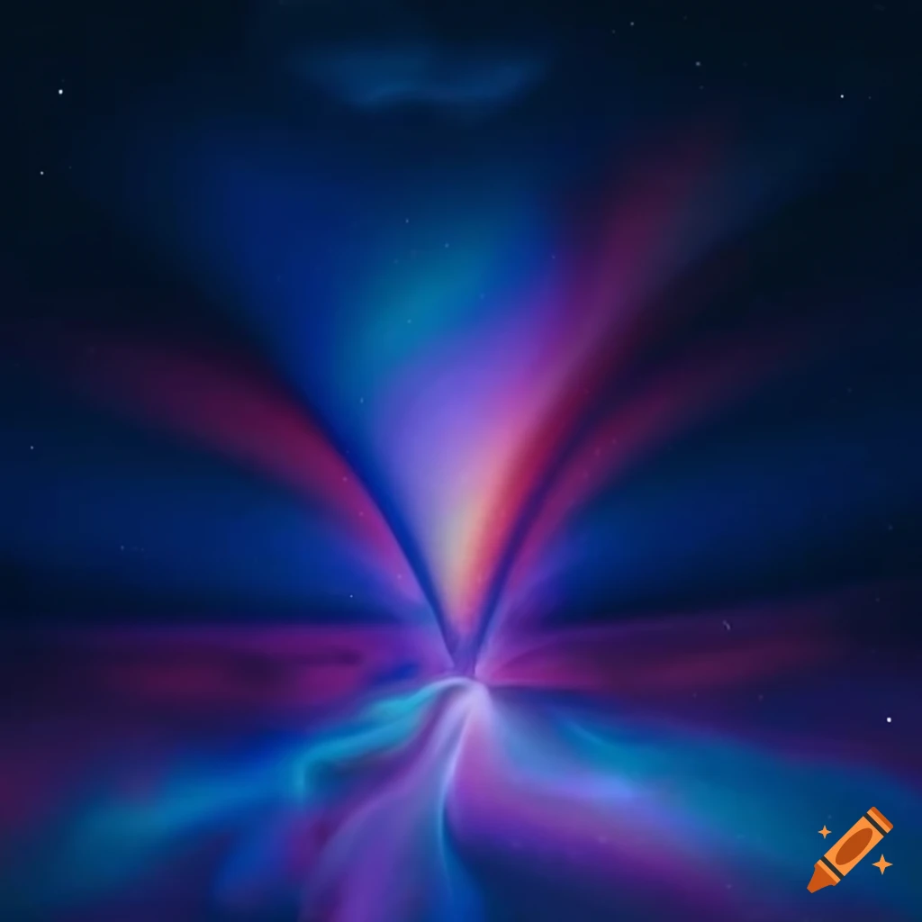 Person lying on a fluffy cloud under a starry sky with a vibrant rainbow above