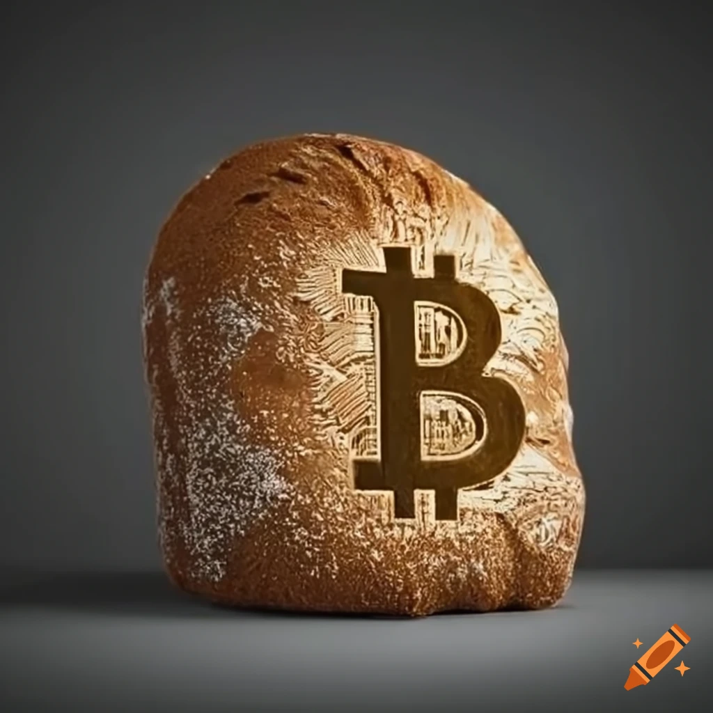 Bitcoin symbol on a bread on Craiyon