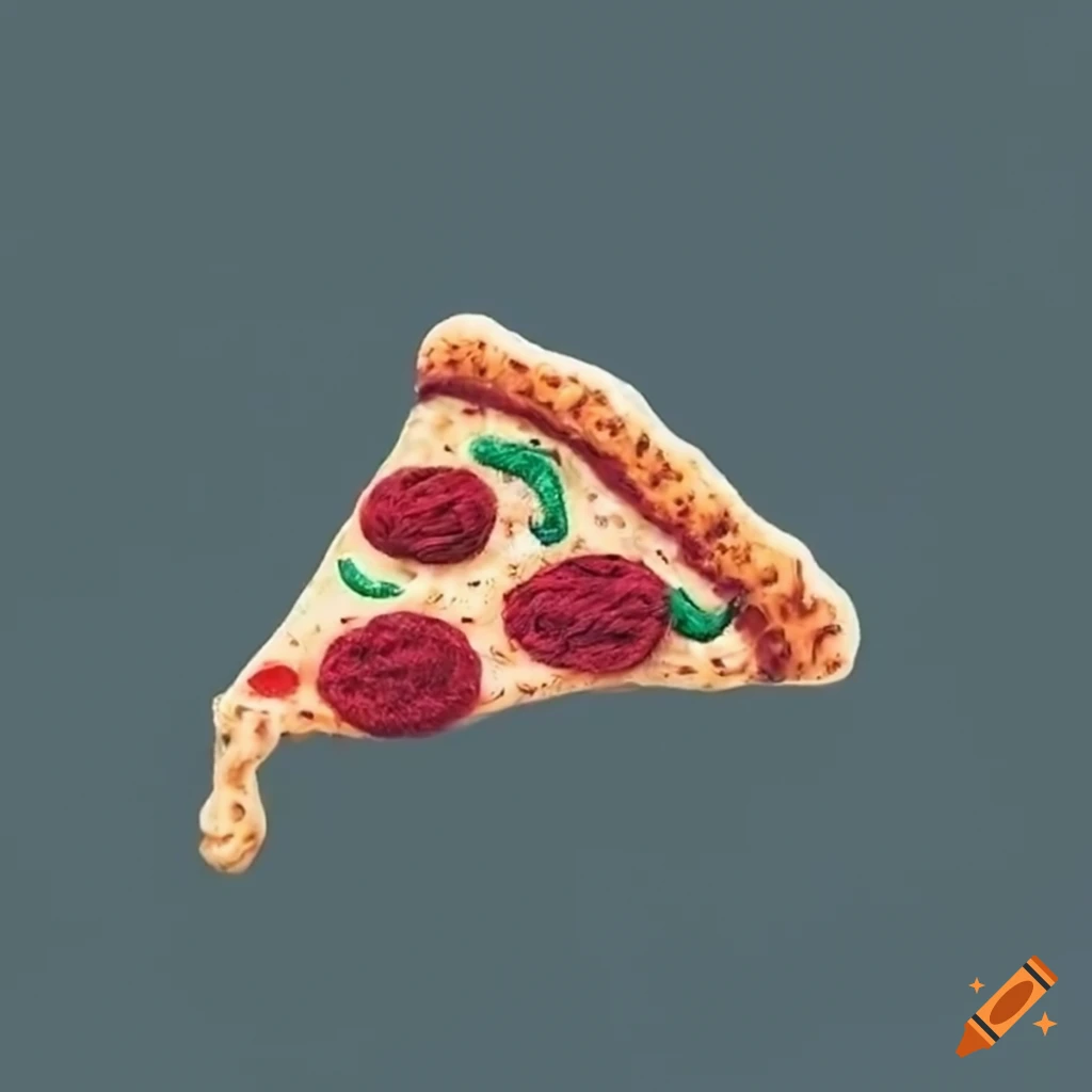 Knitted triangle pizza slice logo for tattoo studio