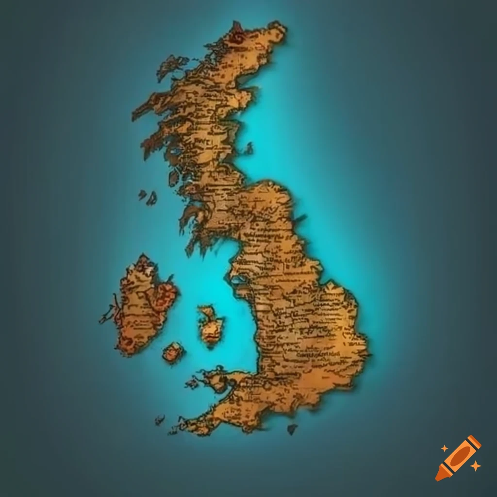 Map of Scotland in a Lord of the Rings fantasy style
