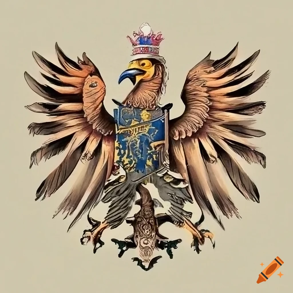 Combined lion, eagle, and griffin emblems for a stunning coat of arms