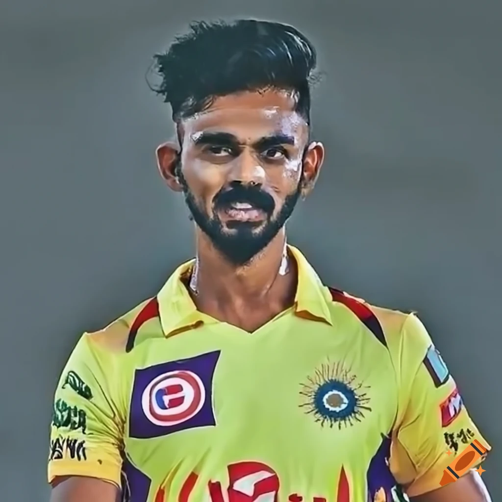 Ruturaj gaikwad cricket player on Craiyon