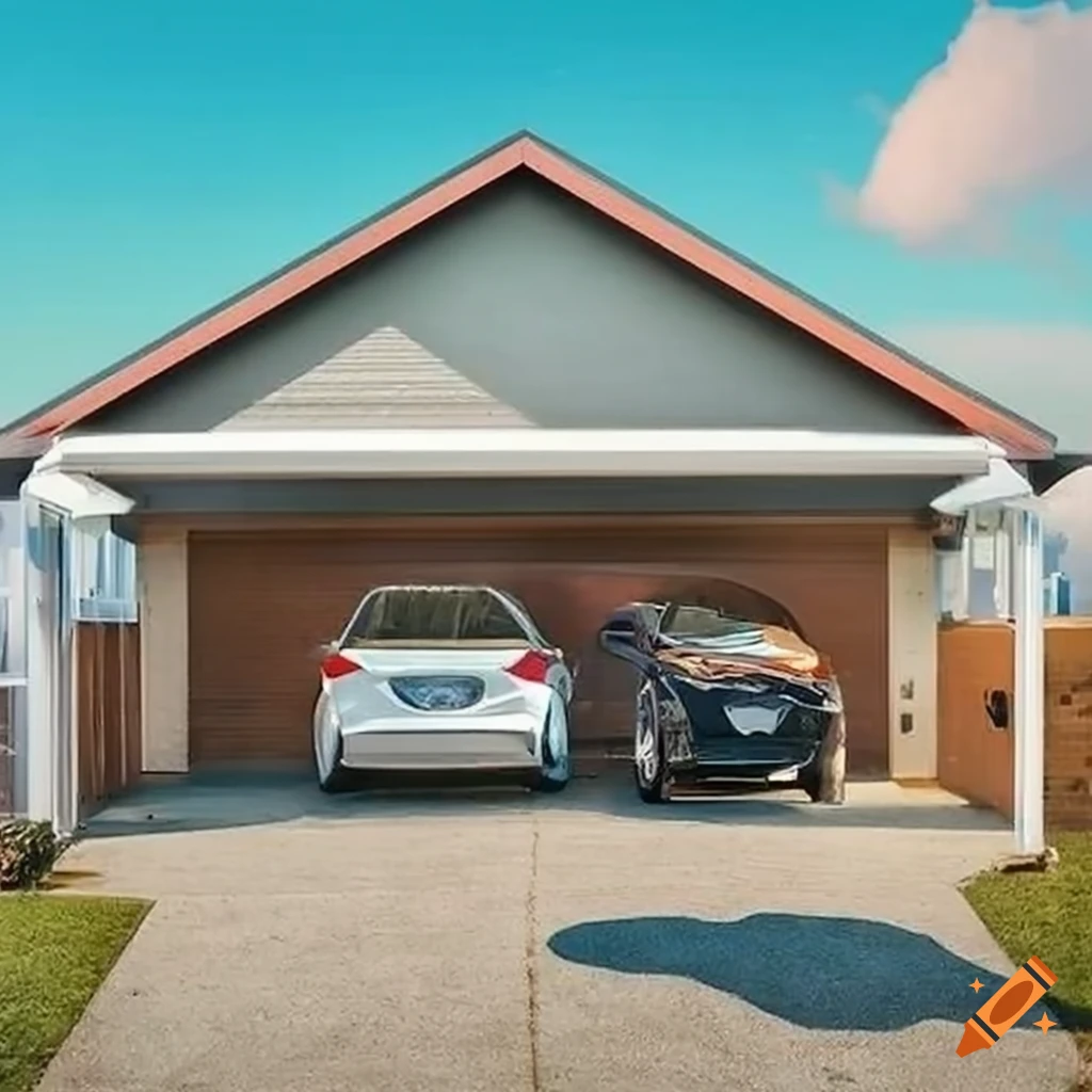 Carport with solar panels in front of a house