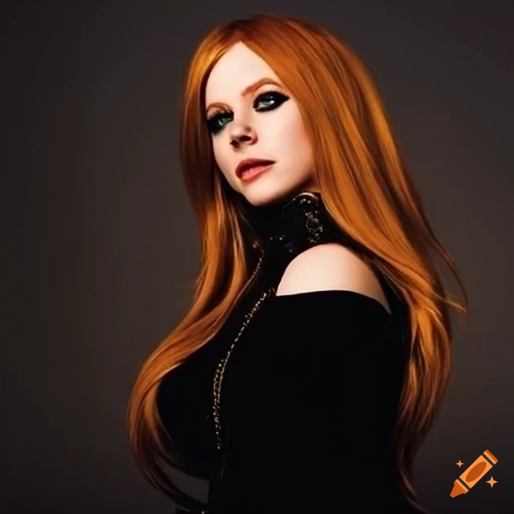 Blending Of Avril Lavigne And Christina Hendricks As A Fantasy Movie Character In A Mid Shot On 