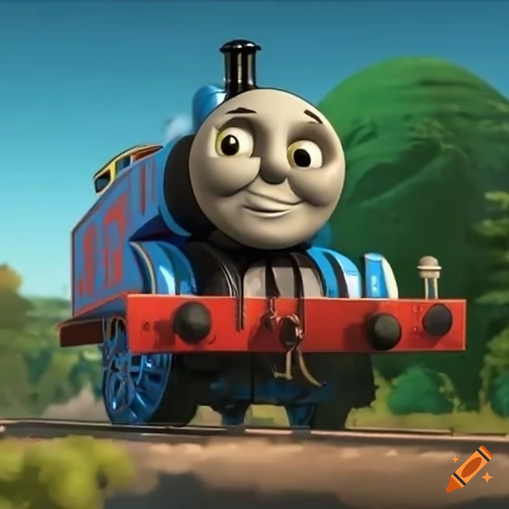 Thomas the tank engine running over a child