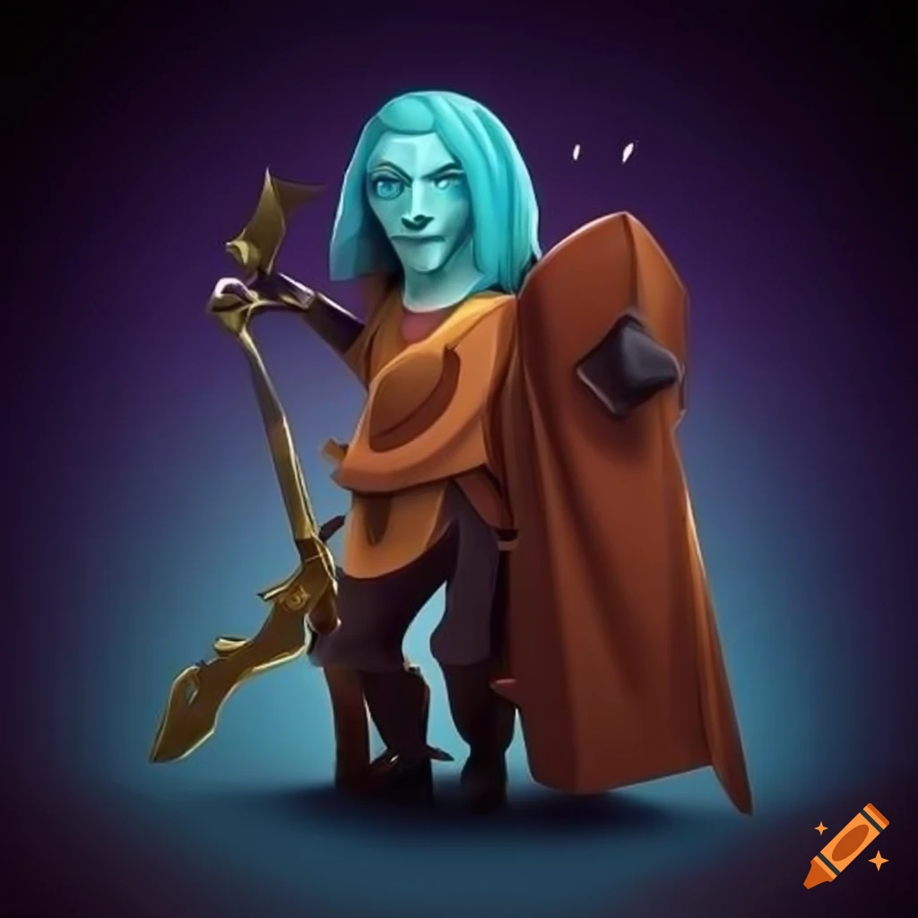 Stylized twin characters, one with a sword and the other healing, in vibrant colors and sharp details