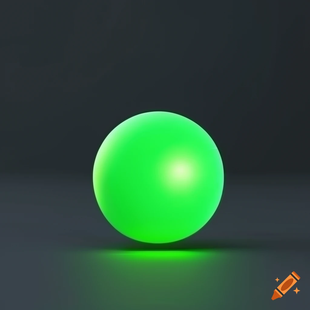 Green ball on a black background