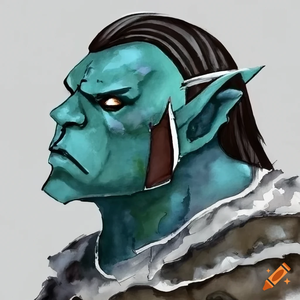 Kali Reis depicted as an orc guard in a fantasy medieval portrait
