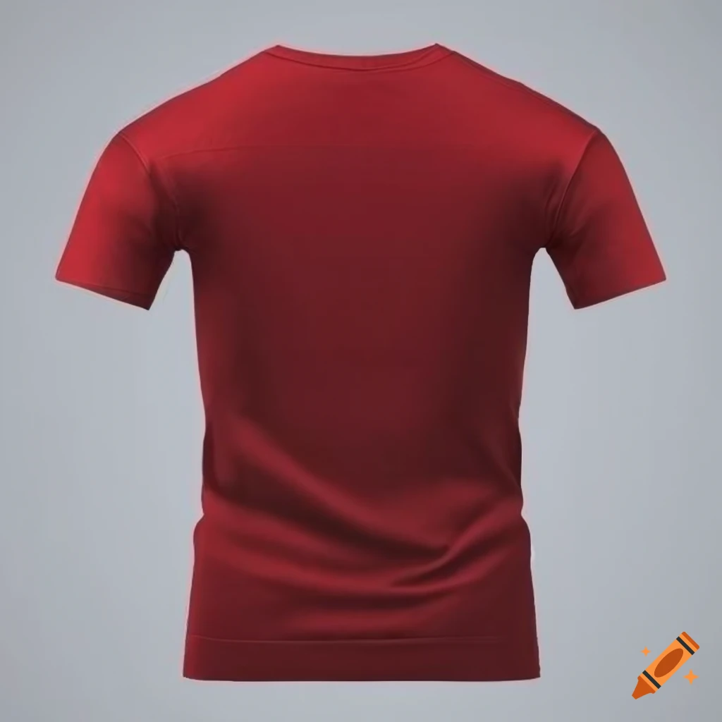Dark red t-shirt for customization on white background