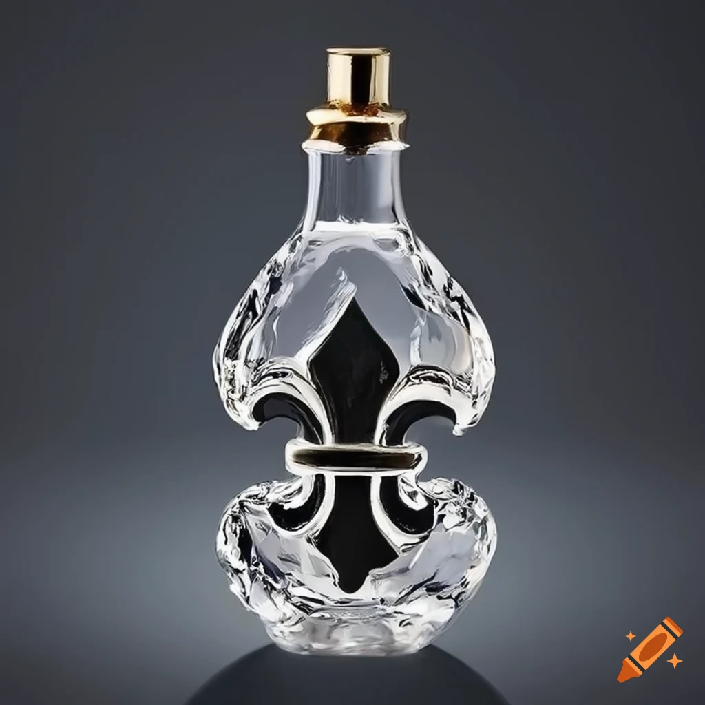 Crystal magnum bottle shaped like a fleur-de-lys