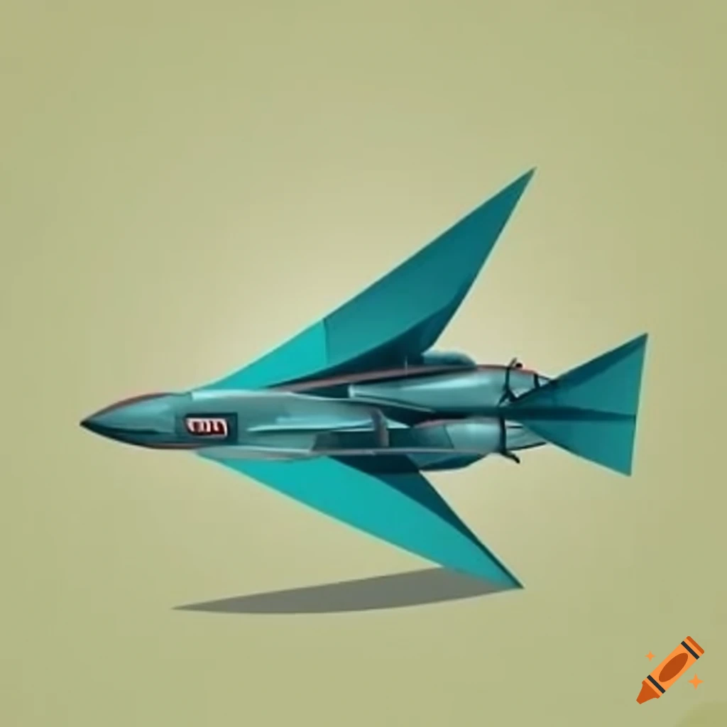 Paper airplane with fighter jet design on craiyon