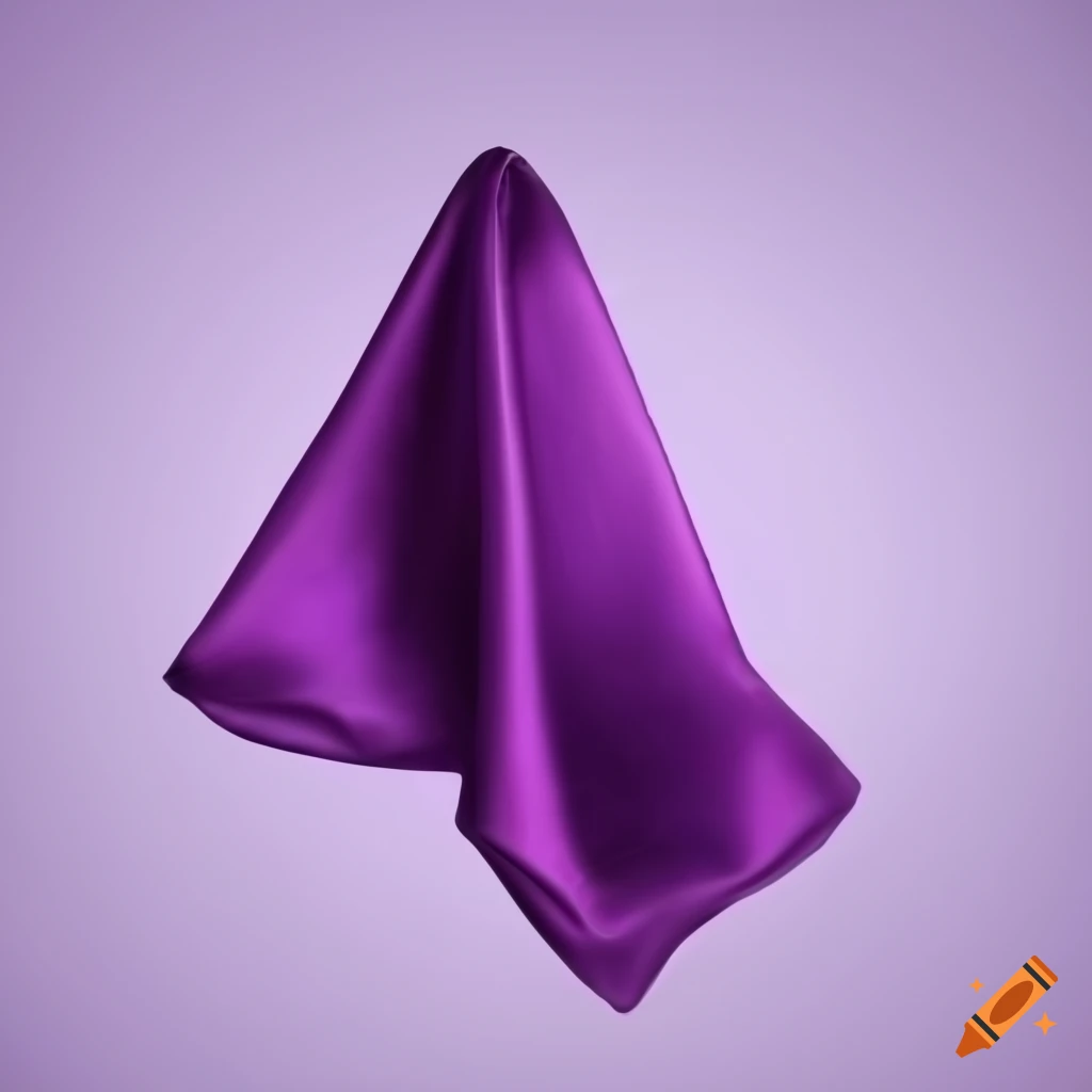 Purple silk handkerchief on white background