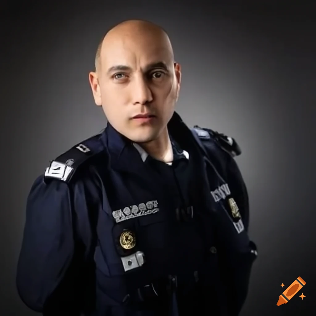 French police officer facing forward