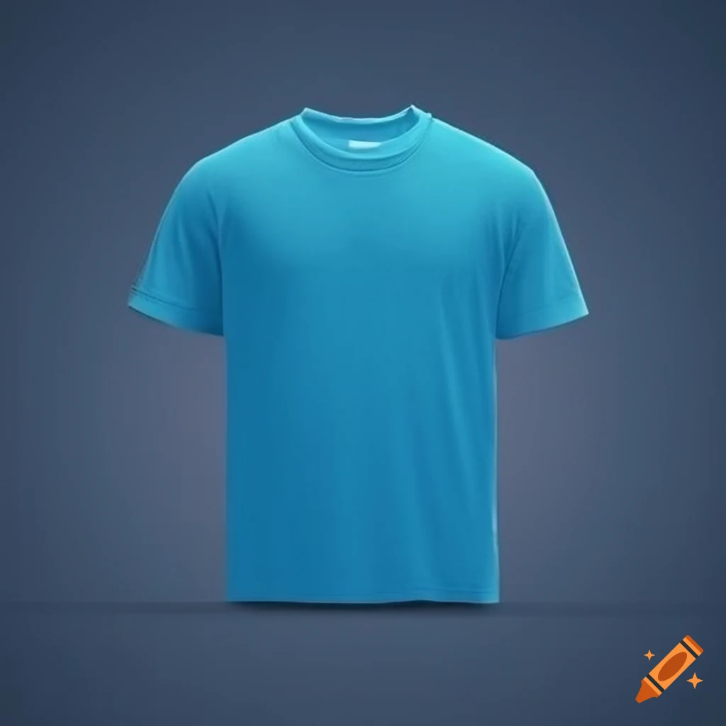 Blue front t-shirt mockup