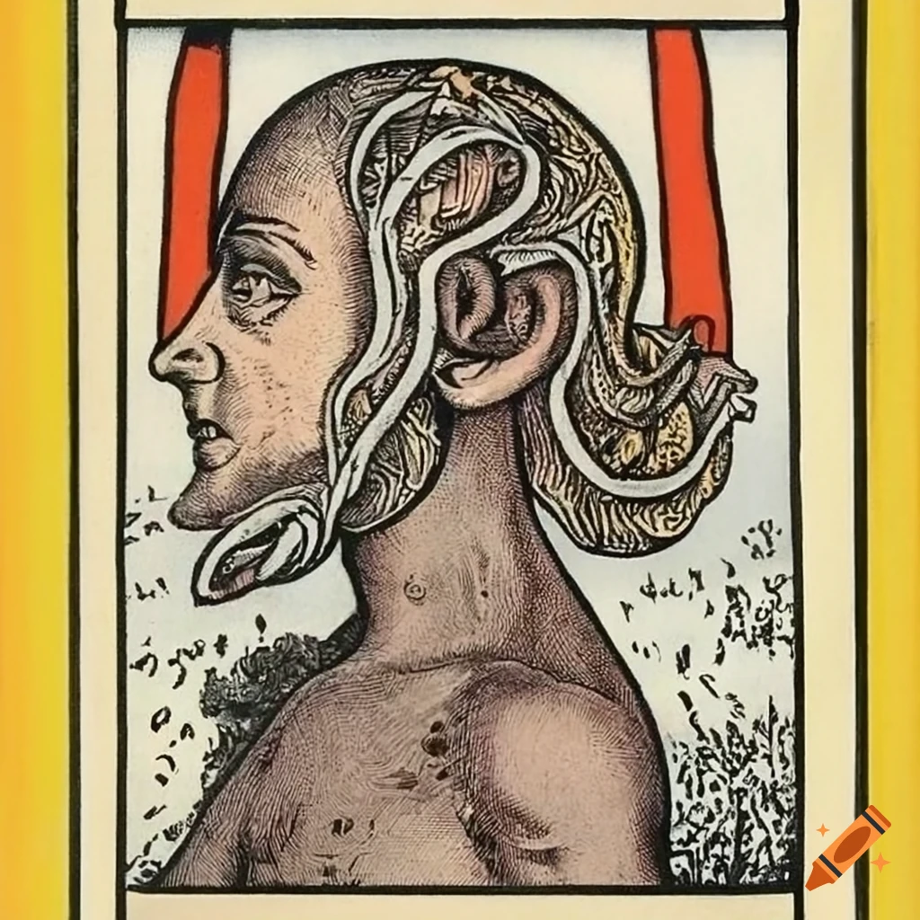 Tarot card art by Virgil Finlay, Basil Wolverton, and Mervyn Peake